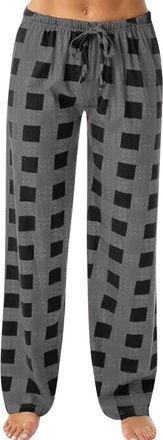 Generic Womens Plaid Pyjama Bottoms Checked Pjs Bottoms Lounge Pants UK Ladies Drawstring Casual Pyjama Trousers Soft Nightwear Loungewear Sleepwear Sleep Pan