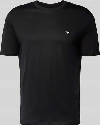 Emporio Armani T-Shirt mit Label-Stitching in Black, Größe XXXL