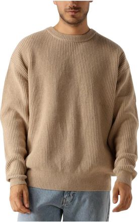 Woodbird Beige Gebreide Trui voor Mannen - Heren - Ronde hals truien - Beige - S - Truien & Vesten