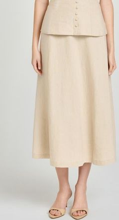 Wayf x Hannah Lovey Porter Capri Linen Blend Midi Skirt (Nordstrom Exclusive) in Natural at Nordstrom, Size X-Small