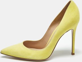 Gianvito Rossi Green Suede Pointed Toe Pumps