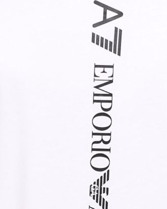 Emporio Armani Mens T-Shirt Logo Series White-Black Cotton T-Shirts White/black And Polos