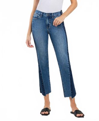 Flying Monkey Color Block Crop Straight Jeans In Immaculately
