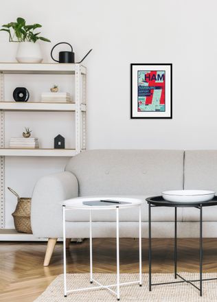 Queence Bild »HAM AIRPORT« Deutschland Fashion Flugzeuge Gebäude Magazincover Mode 1 Stk. tlg. HD Premium Poster-Druck inkl. Holzrahmen