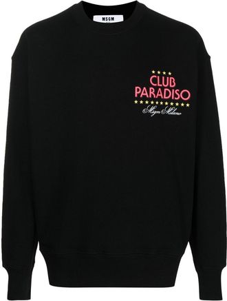 Msgm logo-print sweatshirt - men - Cotton - L - Black