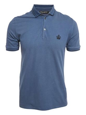 Dolce & Gabbana Poloshirt met geborduurde kroon - Blauw