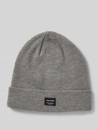 Jack & Jones Jack & Jones Beanie mit Label-Detail in Mittelgrau Melange, Größe 1