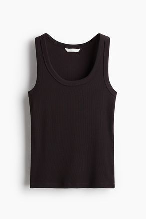 H&M Geripptes Tanktop - Brown
