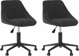 vidaXL Vidaxl - Sillas De Comedor Giratorias 2 Uds Terciopelo Negro