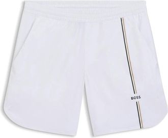 HUGO BOSS Active Tennis Shorts in Innovative Nova Fabric - Heren - Bermuda - Wit - M - Polyester - Korte Broeken