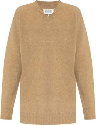 Maison Margiela V-neck wool jumper - men - Wool - M - Brown