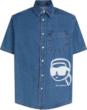 Karl Lagerfeld Camicia denim Ikon 2.0 - Blu