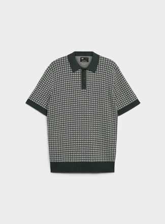 Le 31 Mens Retro jacquard Polo Shirt