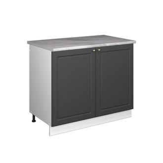 Vicco Mueble Bajo Para Fregadero Fame-line, Antracita-oro Landhaus/blanco, 100 Cm, Et M&aacute;rmol, Vicco
