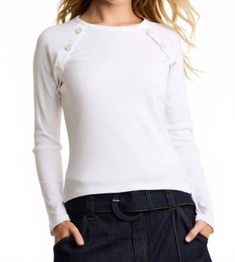 Lisa Todd Pure Pima Rib Raglan Top In White