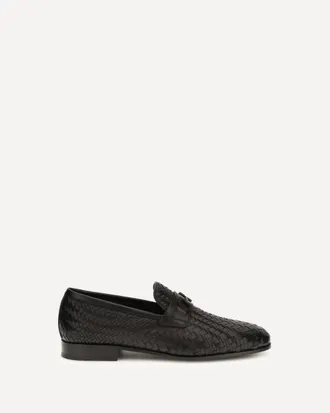 Ferragamo Mocassini Gancini in pelle intrecciata Man 6.5