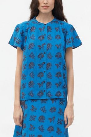 Ace & Jig Kenna Flutter Sleeve Blouse in Azure at Nordstrom, Size Xx-Small