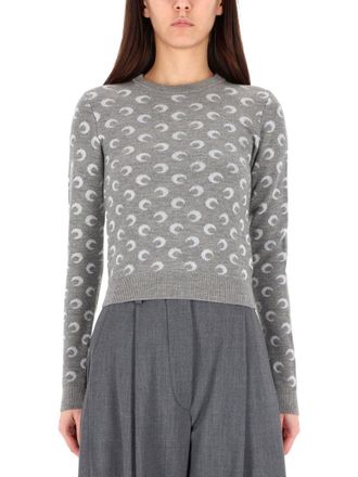 Marine Serre Jacquard Sweater Moon
