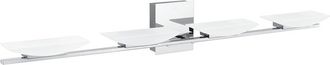 Eglo Eglo Metrass 4 Light Integrated Led Bath/Vanity Light With Chrome Finish & Satin Shade