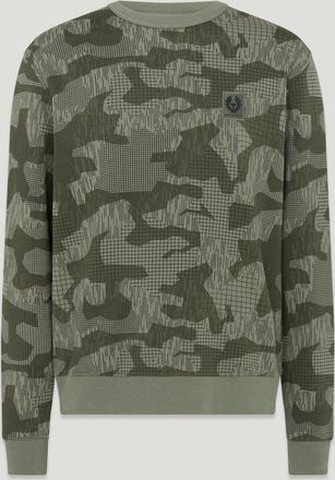 Belstaff Belstaff Sudadera Terrain Camo para hombre Vellón con estampado Terrain Camo Verde Surplus / Negro lavado 2XL