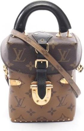 Louis Vuitton Pre-owned Canvas Handbag - Dames - Vintage Handtas - Bruin - ONE Size - Leer - Vintage