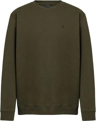 Dondup Regular-Fit Sweatshirt met ronde hals - Heren - Sweatshirts & Hoodies - Groen - Maat: S Katoen