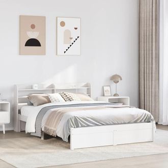 Berkfield Home Bed Frame with Headboard without Mattress White 140x200 cm