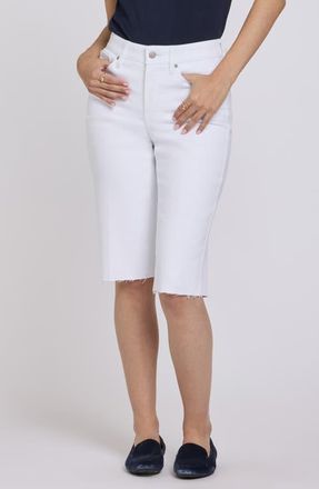 NYDJ Kristie 80s Denim Bermuda Shorts in Optic White at Nordstrom, Size 10