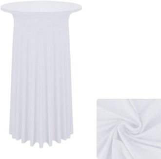 OEM Tovaglia Elasticizzata Alta/tovaglia Da Bar Con Gonna, 80 X 110 Cm, Per Feste, Matrimoni, Banchetti, Ecc., Bianca