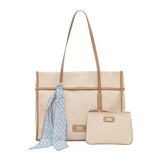 DKNY Dkny, Tassen, Dames, Beige, ONE Size, Katoen, Dallas Tote