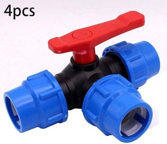 OEM V&aacute;lvula De Bola De Tres V&iacute;as De Conexi&oacute;n R&aacute;pida, Tipo T, 4 Unidades, 25 Mm