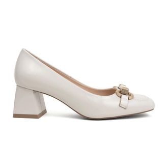 Sergio Moretti Pumps, female, White, 7 UK, Classic White Mid Heel Pumps