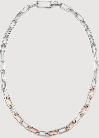 Monica Vinader Rose Gold Alta Capture Mixed Metal Charm Necklace