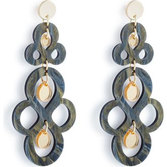Toolally Batik Earrings - Black Swirl & Gold Mirror at Nordstrom