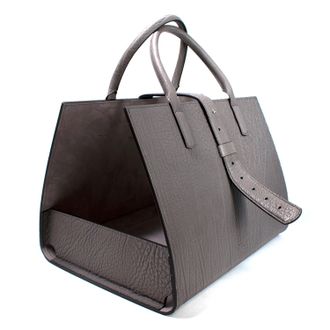 Giorgio Armani Azul Leather Open Storage Bag