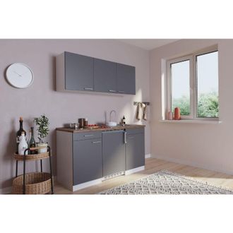 Respekta Cucina Minicucina Cucina singola Cucinino Bianco Grigio Luis 150 cm Respecta