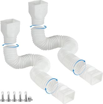 No Brand Blanco - 2 Piezas De Desag&uuml;e Flexible Para Aguas Pluviales - Distribuidor De Agua De Lluvia Para Canaletas - 2 Piezas