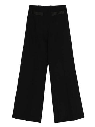 Sandro satin-panelled flared trousers - women - Fabric - 40 - Black