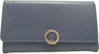Bulgari Pre-owned Wallets, female, Blue, Size: ONE SIZE Pre-owned Leather Wallet