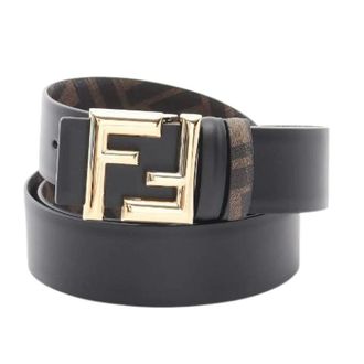 Fendi Pre-owned Belts, male, Black, Size: ONE SIZE Pre-owned FF Belt Zucca Leather PVC Belt