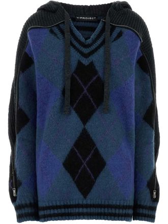 Y / Project Trui met capuchon - Blauw