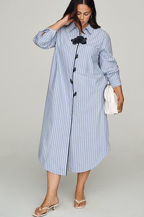 Maeve Soren Long-Sleeve Midi Shirtdress