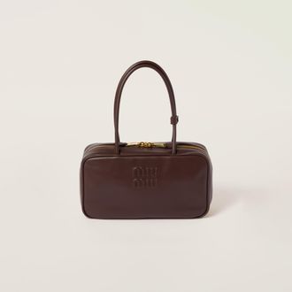 Miu Miu Beau Leather Top-handle Bag, Woman, Briarwood