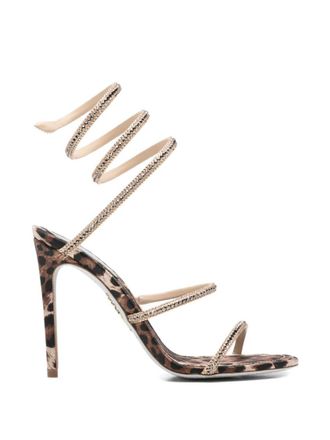 Rene Caovilla Leopard Print Slip-on Heels