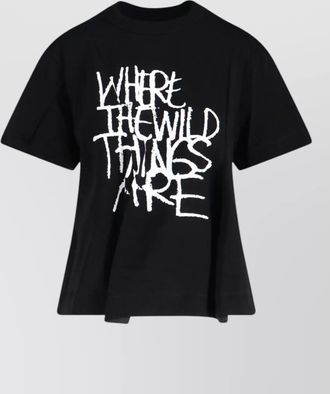 sacai graphic print crew neck short sleeve top