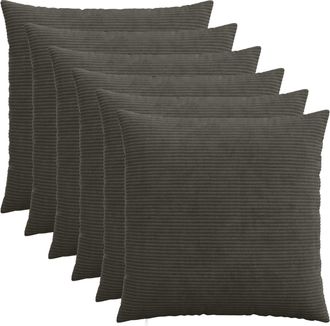 vidaXL Funda De Almohada 6 Pcs Heerlen Gris Antracita 55 X 55 Cm Pana Vidaxl