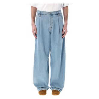 Dries Van Noten Pleated jeans - male - Dries Van Noten - Loose Fit Jeans - Blue - W33 - Jeans