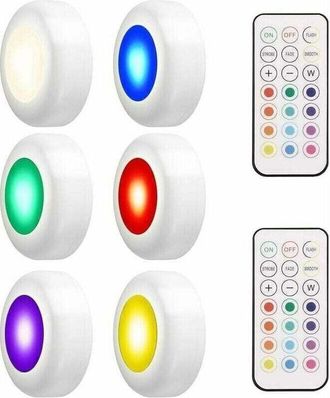 OEM Juego De 6 Luces Led Inal&aacute;mbricas De 18 W Para Debajo De Los Armarios De Cocina, Con Mando A Distancia, Resistentes Al Agua (ip44)