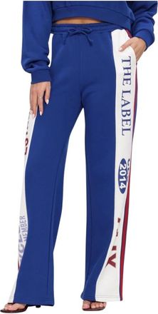 ALIX The Label Knitted Logo Tape Pants - Dames - Sweatpants - Blauw - M - Broeken
