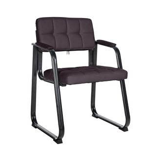 Clp Silla con patas de metal y asiento en Simil cuero Marr&oacute;n
